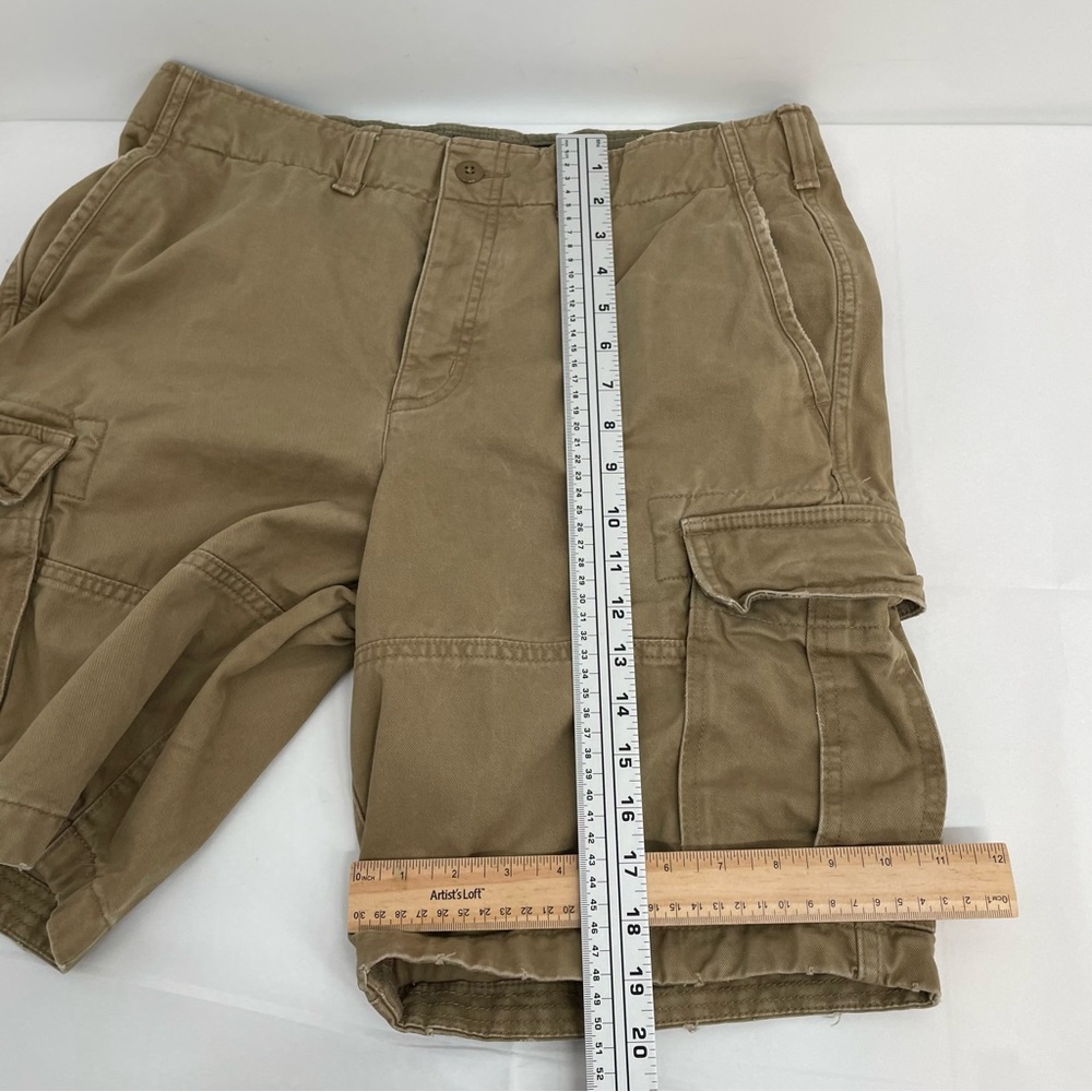 Abercrombie Fitch Shorts Mens 32 Button Fly  Cargo Shorts Khaki Tan - Picture 9 of 10